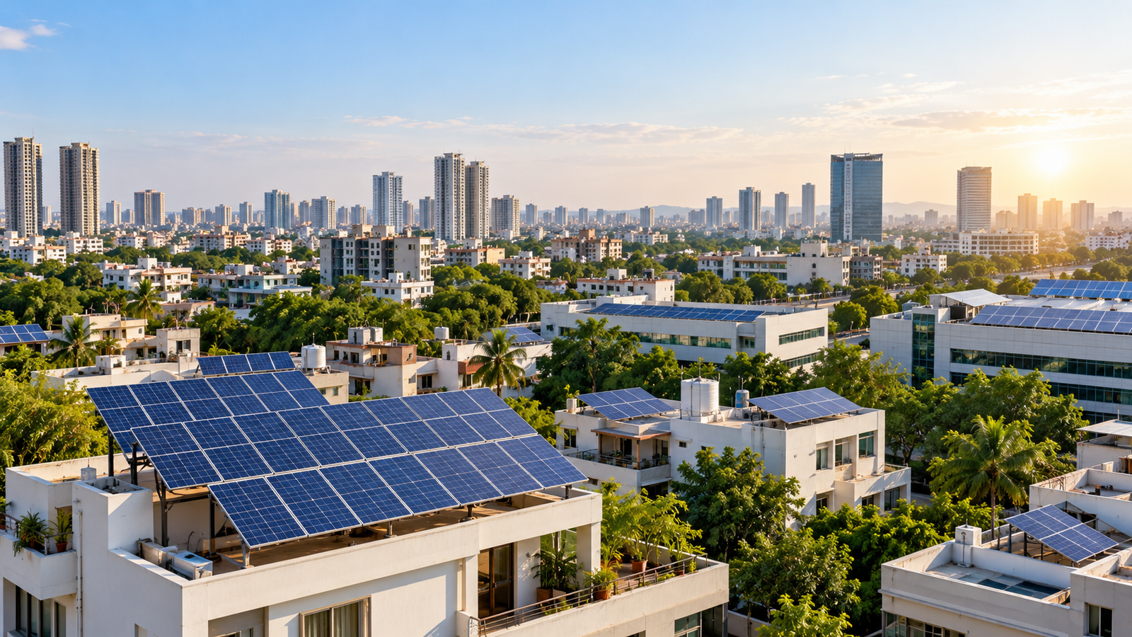 Rooftop solar systems representing solar energy opportunities in India