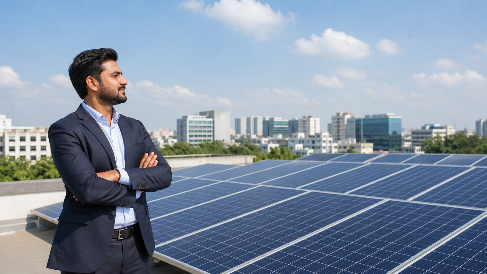 Entrepreneur starting a solar business in India