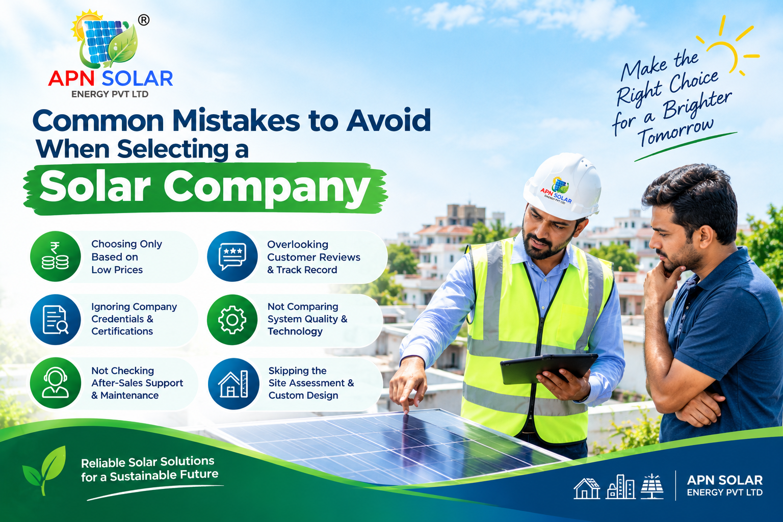 Common mistakes when selecting a solar company in India – APN Solar